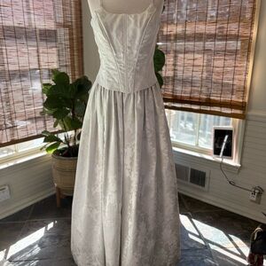 Scott McClintock Strapless siilver corset Dress